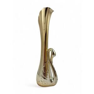 Vintage Swan Silver-Plated Bud Vase - 7" Tall - Made in Hong Kong